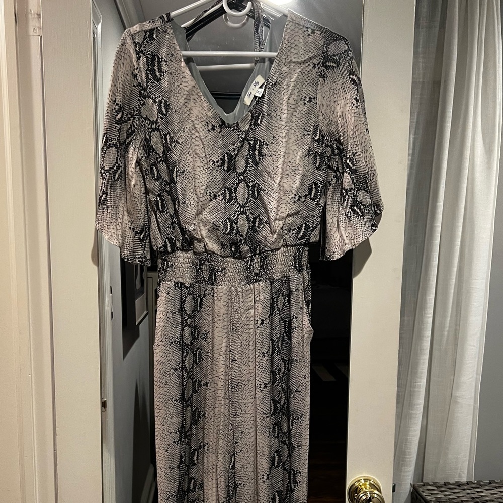 She and sky snake print romper